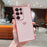 For Samsung Galaxy S24 Ultra Case TPU Phone Back Cover Electroplating Heart Pattern - Rose Pink - 1