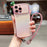 For iPhone 16 Pro Case with Strap TPU Phone Back Cover Dazzling Design Curly Shape Love Heart - Colorful Pink - 2