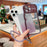 For iPhone 16 Pro Max Case with Strap Electroplating TPU Phone Cover Love Heart Gradient Glitter - Gold - 4