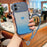 For iPhone 16 Case with Strap Electroplating TPU Phone Cover Love Heart Gradient Glitter - Blue - 1