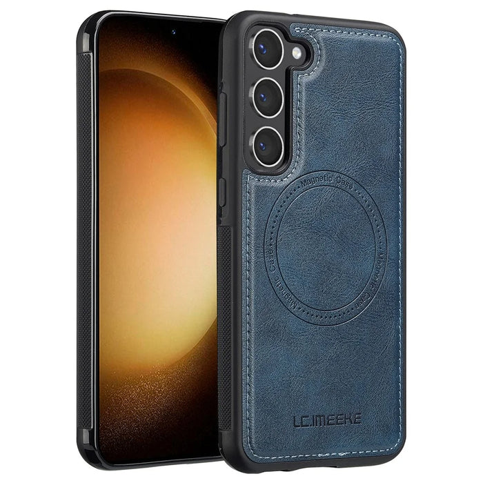 LC.IMEEKE For Samsung Galaxy S23+ Magnetic Case Leather TPU Back Cover - Blue - 1
