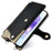 For Samsung Galaxy A26 5G Leather Case Wallet Stand Cover Irregular Tail Style with Chain Strap - Black - 5