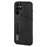 For Samsung Galaxy S25 Ultra Case Retro Texture Matte TPU + PU Leather Back Cover Support Magnetic Car Holder - Black - 1