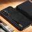 For Samsung Galaxy A36 5G Case Retro Texture Matte TPU + PU Leather Back Cover Support Magnetic Car Holder - Black - 2