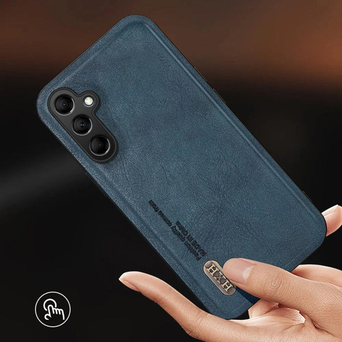 For Samsung Galaxy A36 5G Case Retro Texture Matte TPU + PU Leather Back Cover Support Magnetic Car Holder - Black - 5