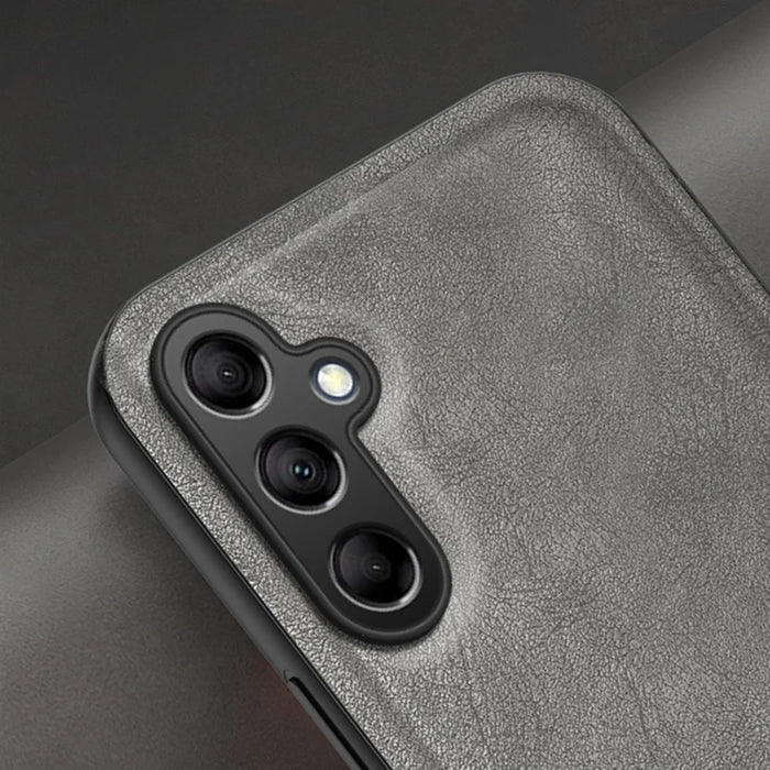 For Samsung Galaxy A36 5G Case Retro Texture Matte TPU + PU Leather Back Cover Support Magnetic Car Holder - Black - 7