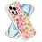 For iPhone 16 Pro Max Phone Case IMD Pattern Print PC TPU Mobile Cover - Pink White Flower - 2
