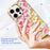 For iPhone 16 Pro Max Phone Case IMD Pattern Print PC TPU Mobile Cover - Pink White Flower - 4
