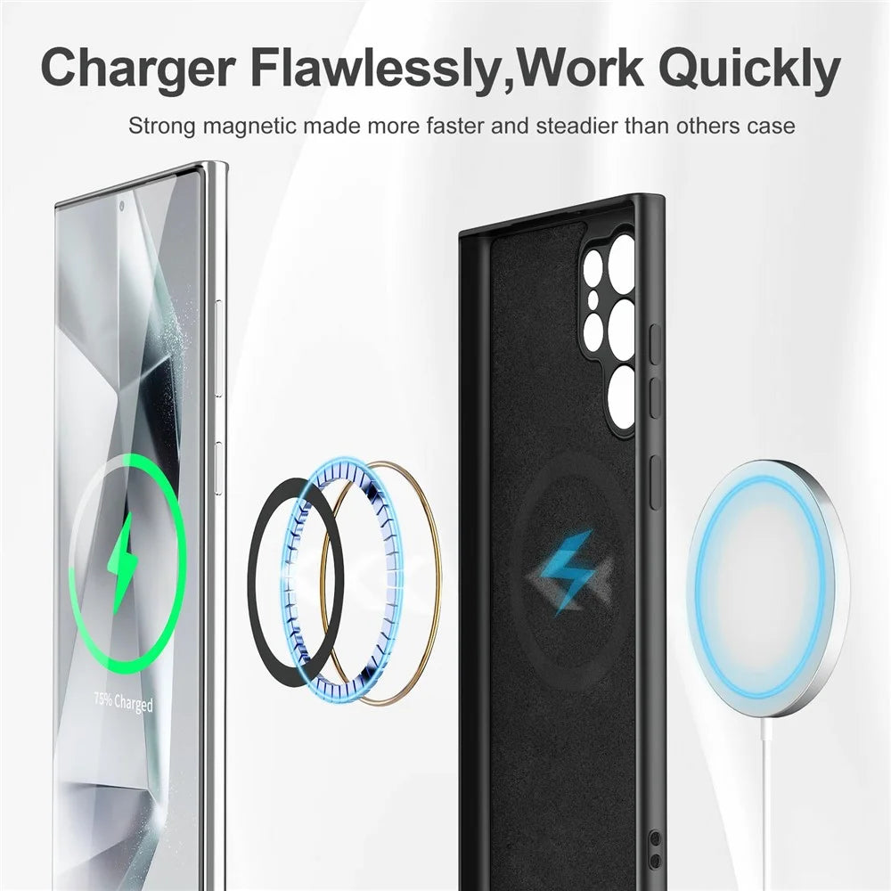 For Samsung Galaxy S25 Ultra Magnetic Case Rubberized TPU Phone Cover - 7