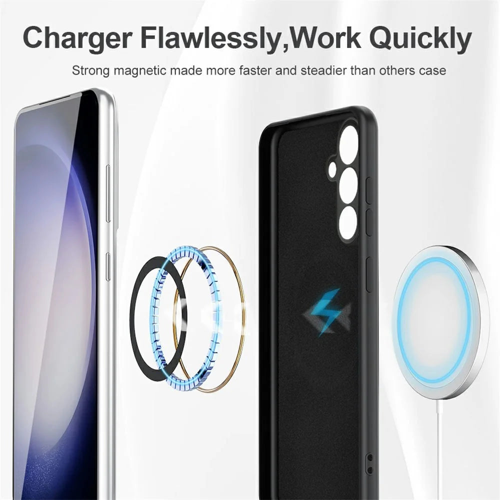 For Samsung Galaxy S25+ Magnetic Case Rubberized TPU Phone Cover - 6