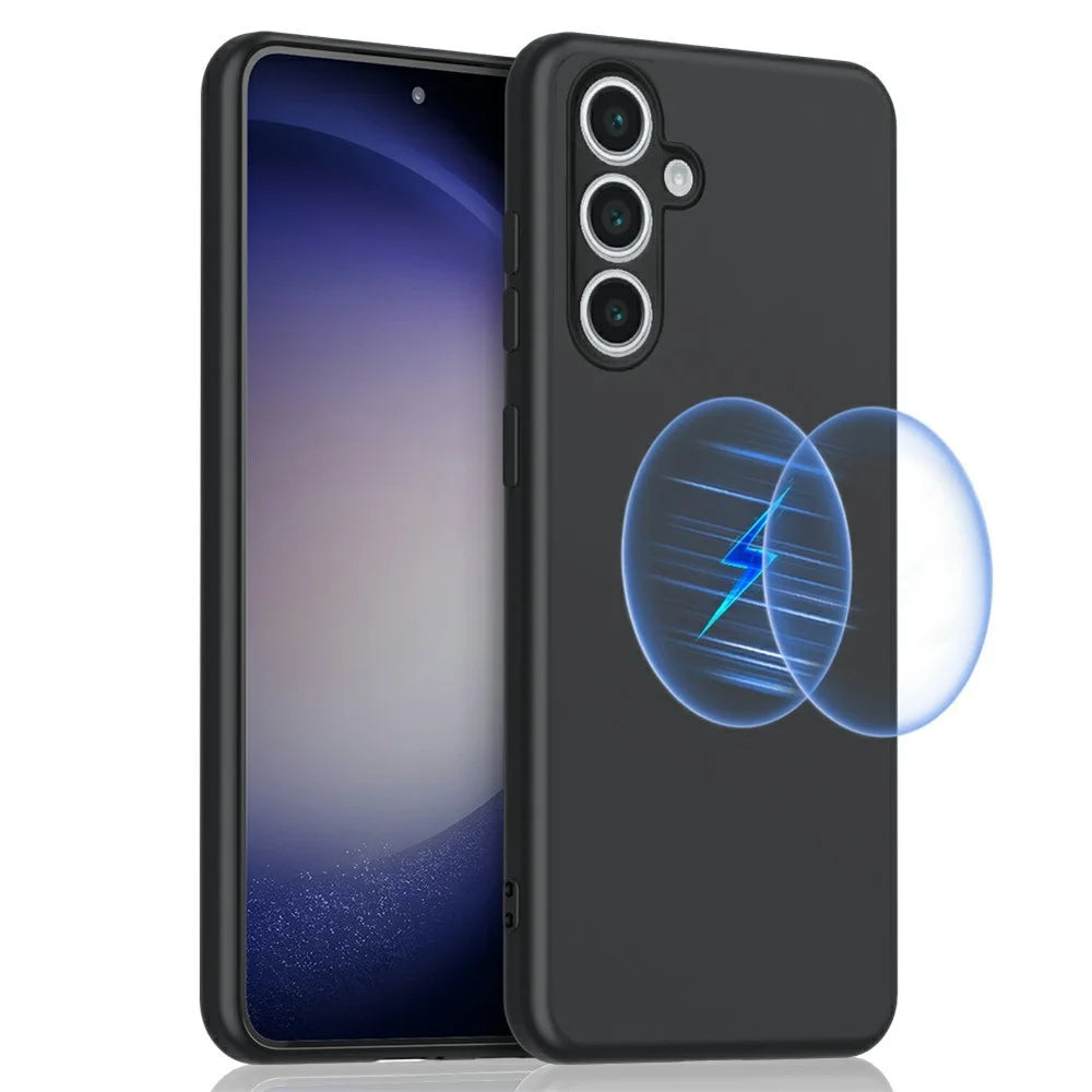 For Samsung Galaxy S25 Magnetic Case Rubberized TPU Phone Cover - 1