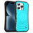 For iPhone 16 Pro Case Compatible with MagSafe Wavy Curves Texture Slim Anti Drop PC + TPU Back Cover - Blue - 1