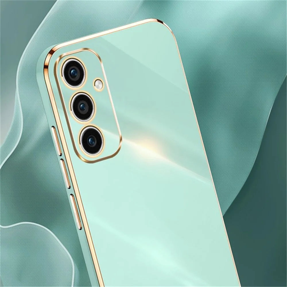 XINLI For Samsung Galaxy A26 5G Case TPU Phone Cover with Electroplating Frame - Cyan - 4