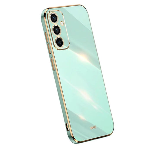 XINLI For Samsung Galaxy A56 5G Case TPU Phone Cover with Electroplating Frame - Cyan - 1