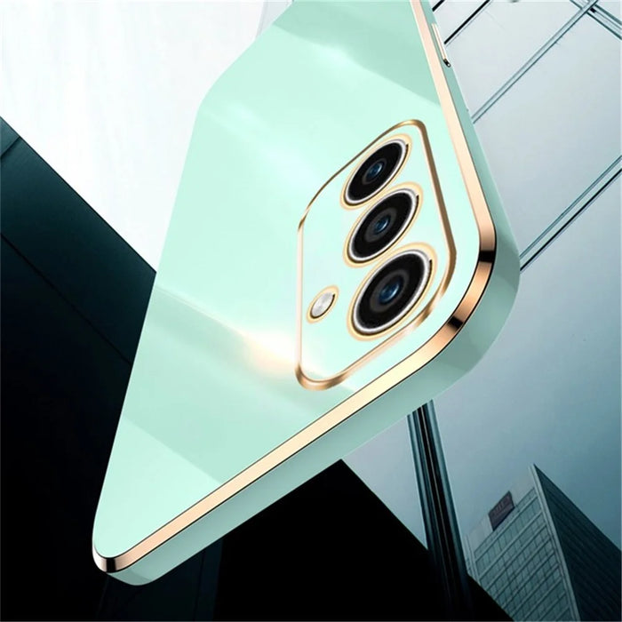 XINLI For Samsung Galaxy A56 5G Case TPU Phone Cover with Electroplating Frame - Cyan - 5