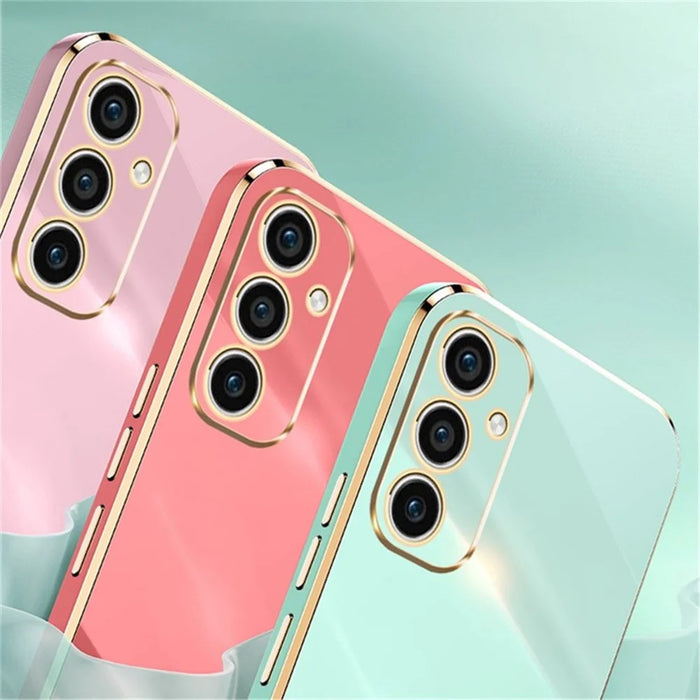 XINLI For Samsung Galaxy A56 5G Case TPU Phone Cover with Electroplating Frame - Cyan - 6
