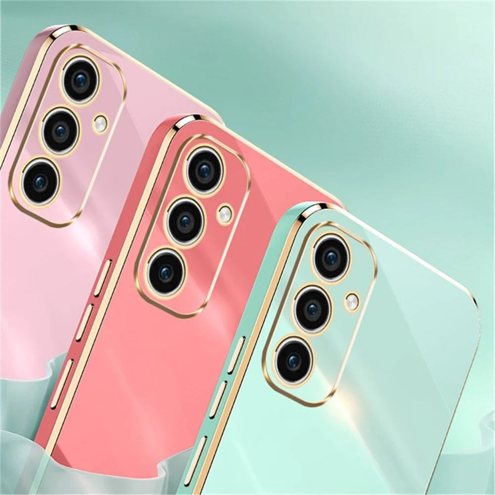 XINLI For Samsung Galaxy A56 5G Case Ring Kickstand Electroplating TPU Phone Cover - Cyan - 6