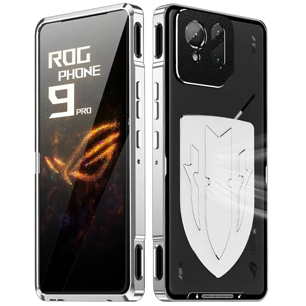 For Asus ROG Phone 9 5G / Phone 9 Pro 5G Case Heat Dissipation Metal Frame PC Phone Cover - Silver - 1