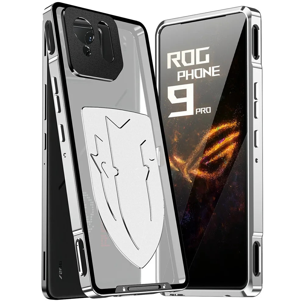 For Asus ROG Phone 9 5G / Phone 9 Pro 5G Case Heat Dissipation Metal Frame PC Phone Cover - Silver - 2