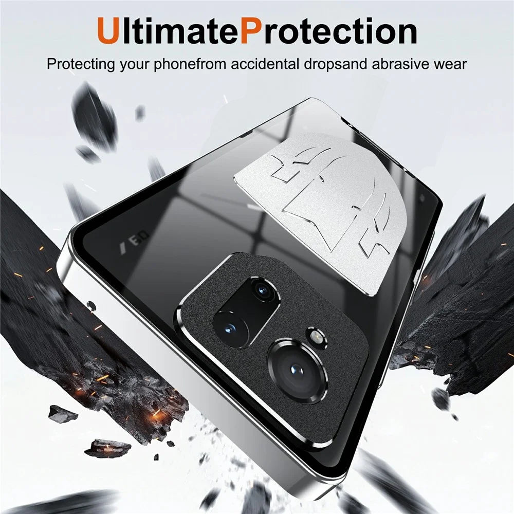 For Asus ROG Phone 9 5G / Phone 9 Pro 5G Case Heat Dissipation Metal Frame PC Phone Cover - Silver - 4