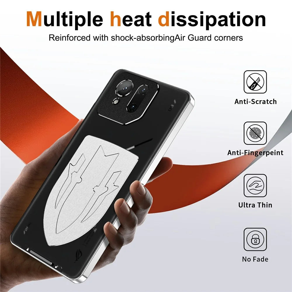 For Asus ROG Phone 9 5G / Phone 9 Pro 5G Case Heat Dissipation Metal Frame PC Phone Cover - Silver - 6