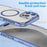 For iPhone 16 Pro Case Compatible with MagSafe Folding Kickstand Anti Drop PC + TPU Back Cover - Blue - 6