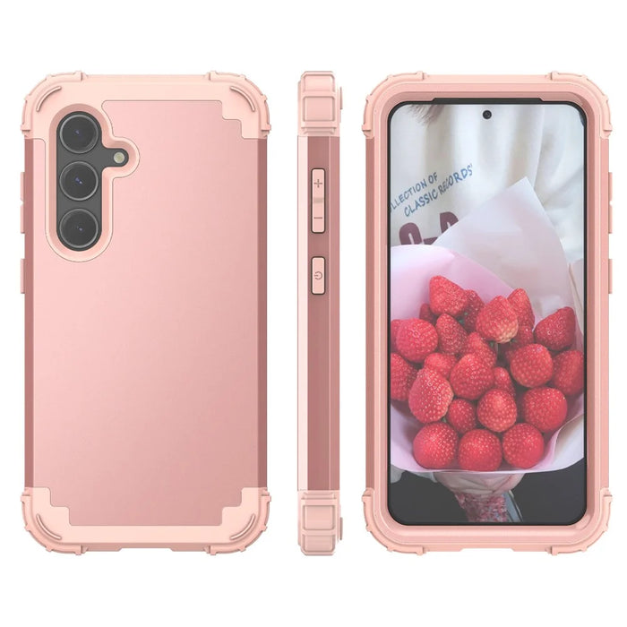 L-Style For Samsung Galaxy S25 Case Shockproof PC + TPU Phone Back Cover - Pink - 2