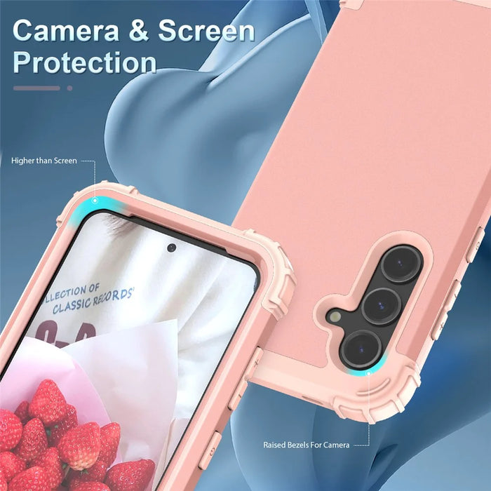 L-Style For Samsung Galaxy S25 Case Shockproof PC + TPU Phone Back Cover - Pink - 4