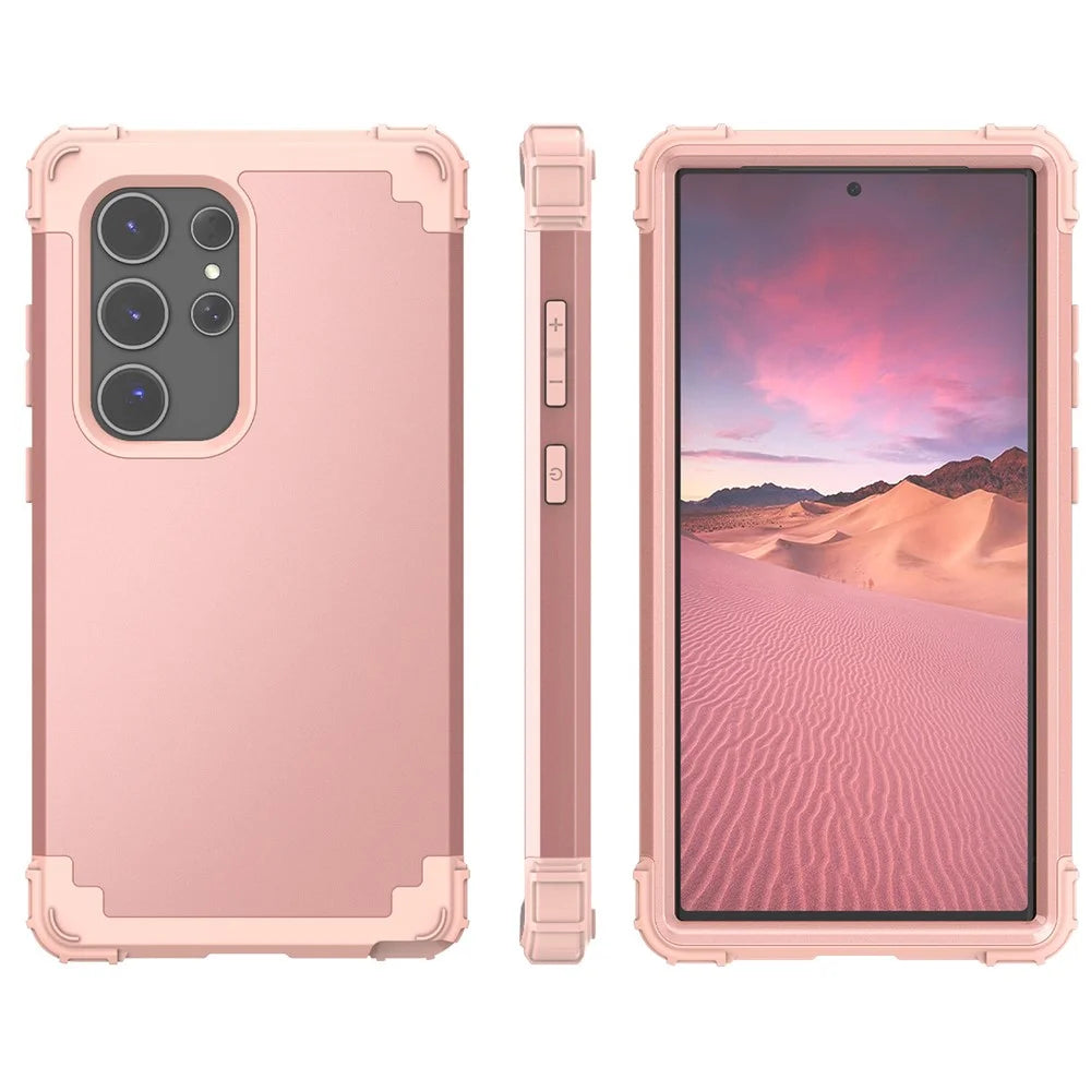 L-Style For Samsung Galaxy S25 Ultra Case Shockproof PC + TPU Phone Back Cover - Pink - 2