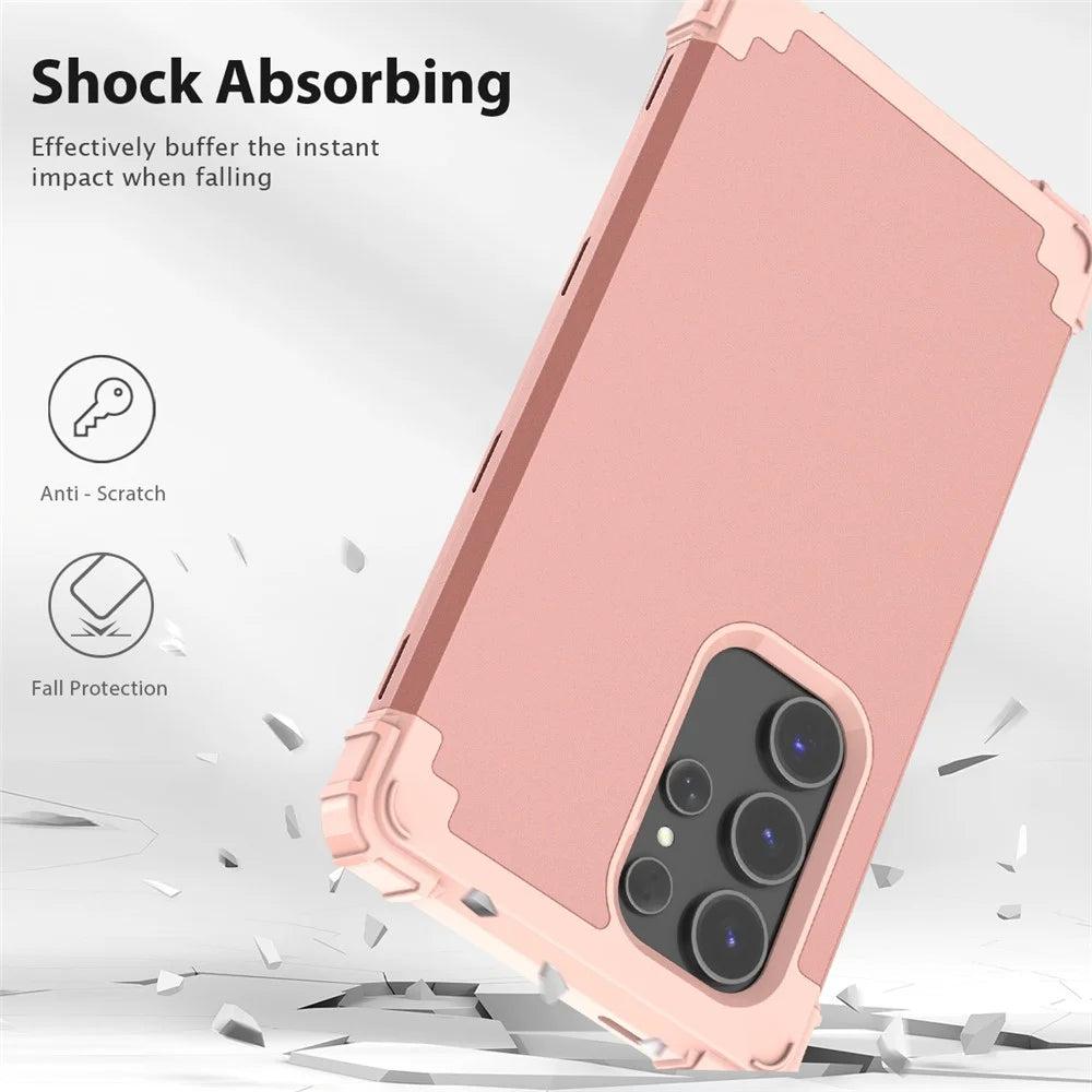 L-Style For Samsung Galaxy S25 Ultra Case Shockproof PC + TPU Phone Back Cover - Pink - 3