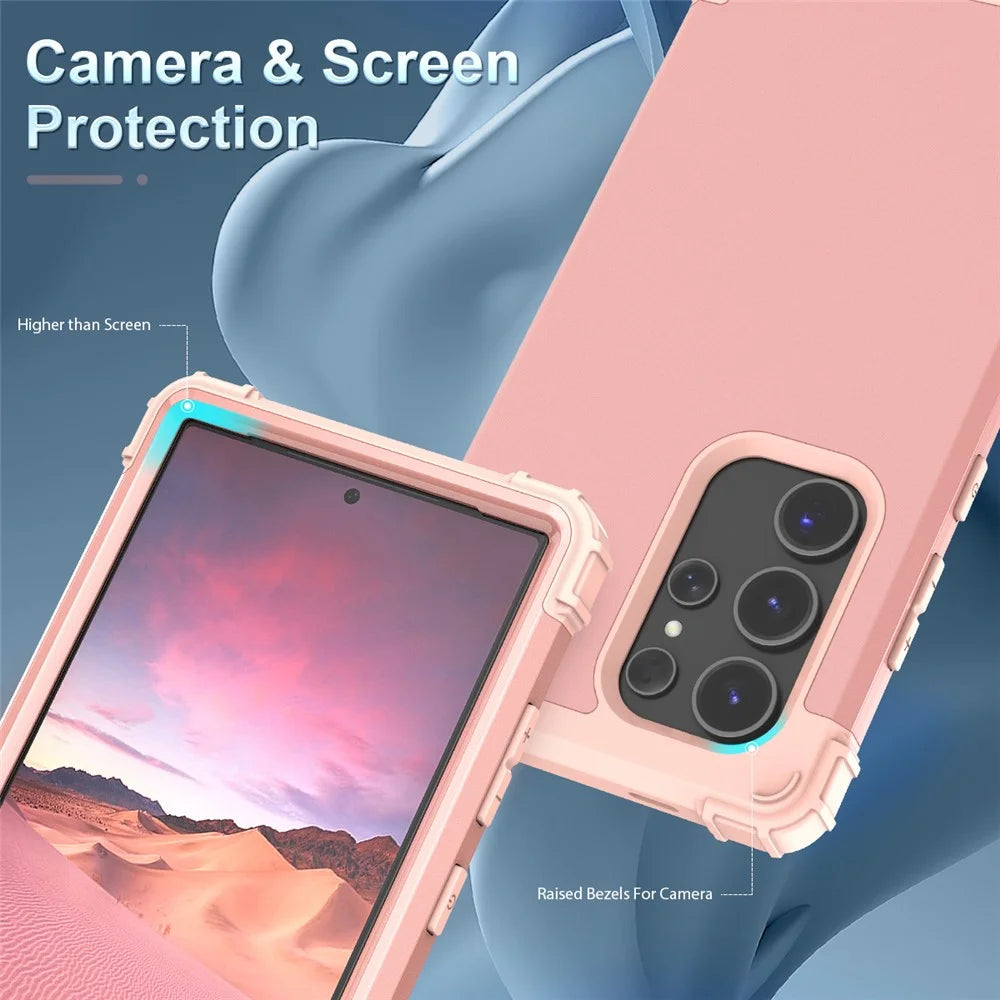 L-Style For Samsung Galaxy S25 Ultra Case Shockproof PC + TPU Phone Back Cover - Pink - 4