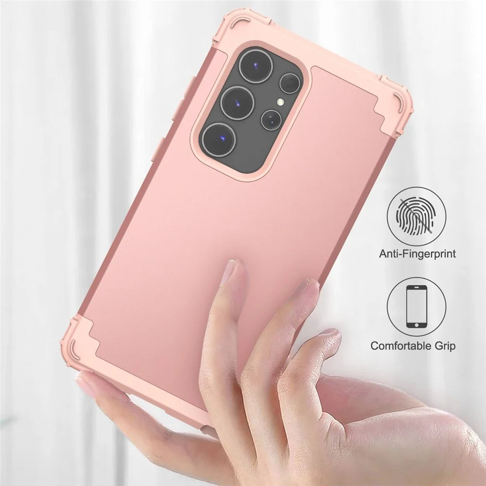 L-Style For Samsung Galaxy S25 Ultra Case Shockproof PC + TPU Phone Back Cover - Pink - 5