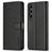 LC.IMEEKE For Samsung Galaxy A26 5G Case Calf Texture PU Leather Stand Wallet Phone Cover - Black - 1
