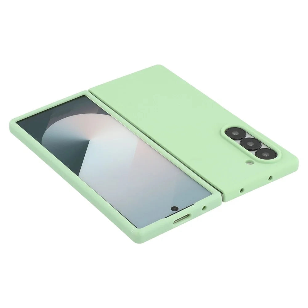 For Samsung Galaxy Z Fold6 5G Cell Phone Case Liquid Silicone Dropproof Cover - Green - 7