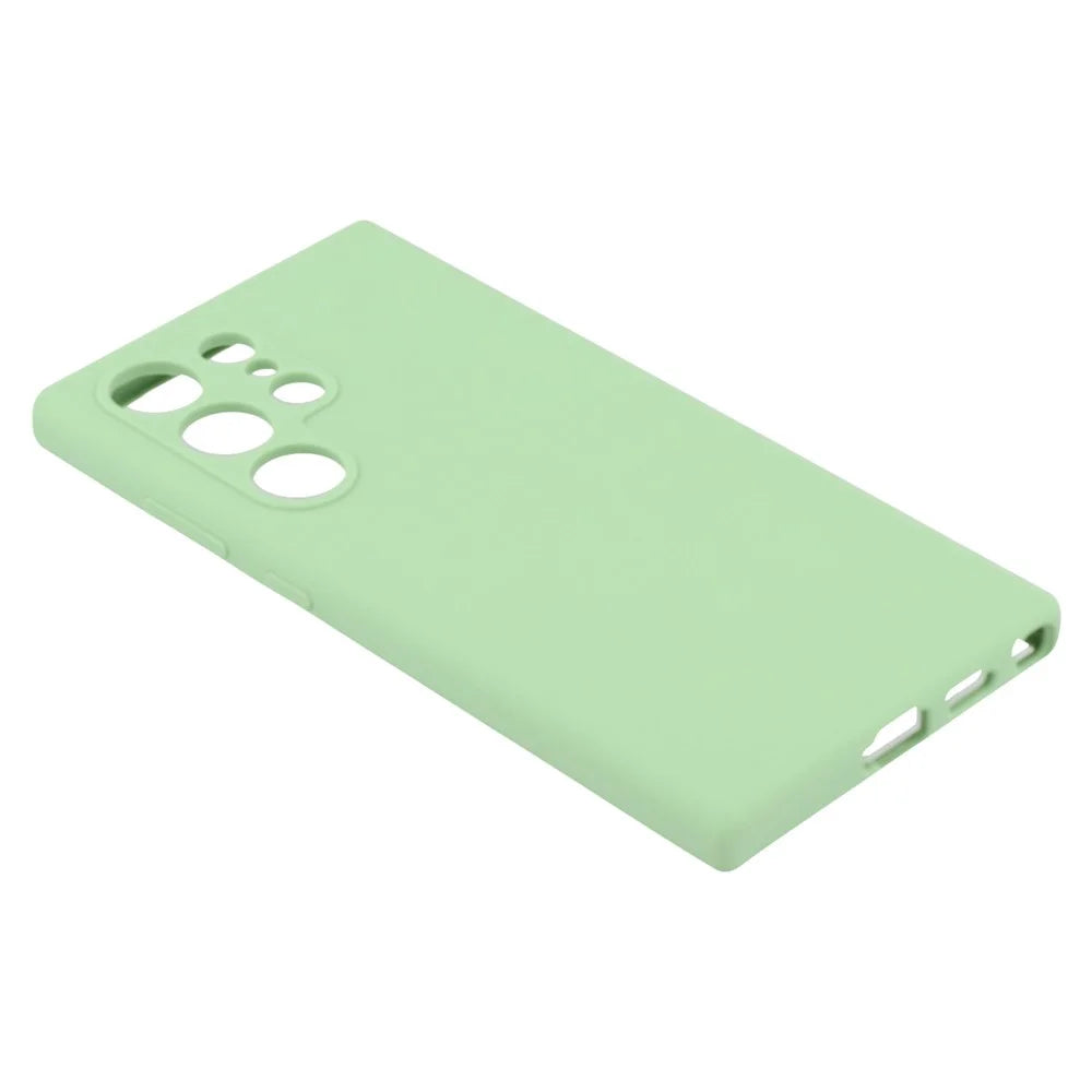 For Samsung Galaxy S24 Ultra Cell Phone Case Liquid Silicone Dropproof Cover - Green - 5