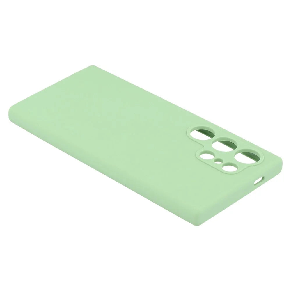 For Samsung Galaxy S24 Ultra Cell Phone Case Liquid Silicone Dropproof Cover - Green - 6