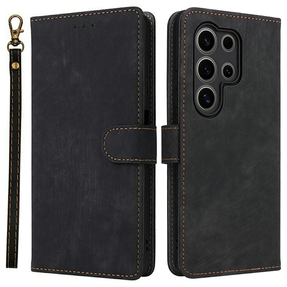 For itel S25 Ultra Wallet Case RFID Blocking PU Leather Cover Stand View - Black - 1