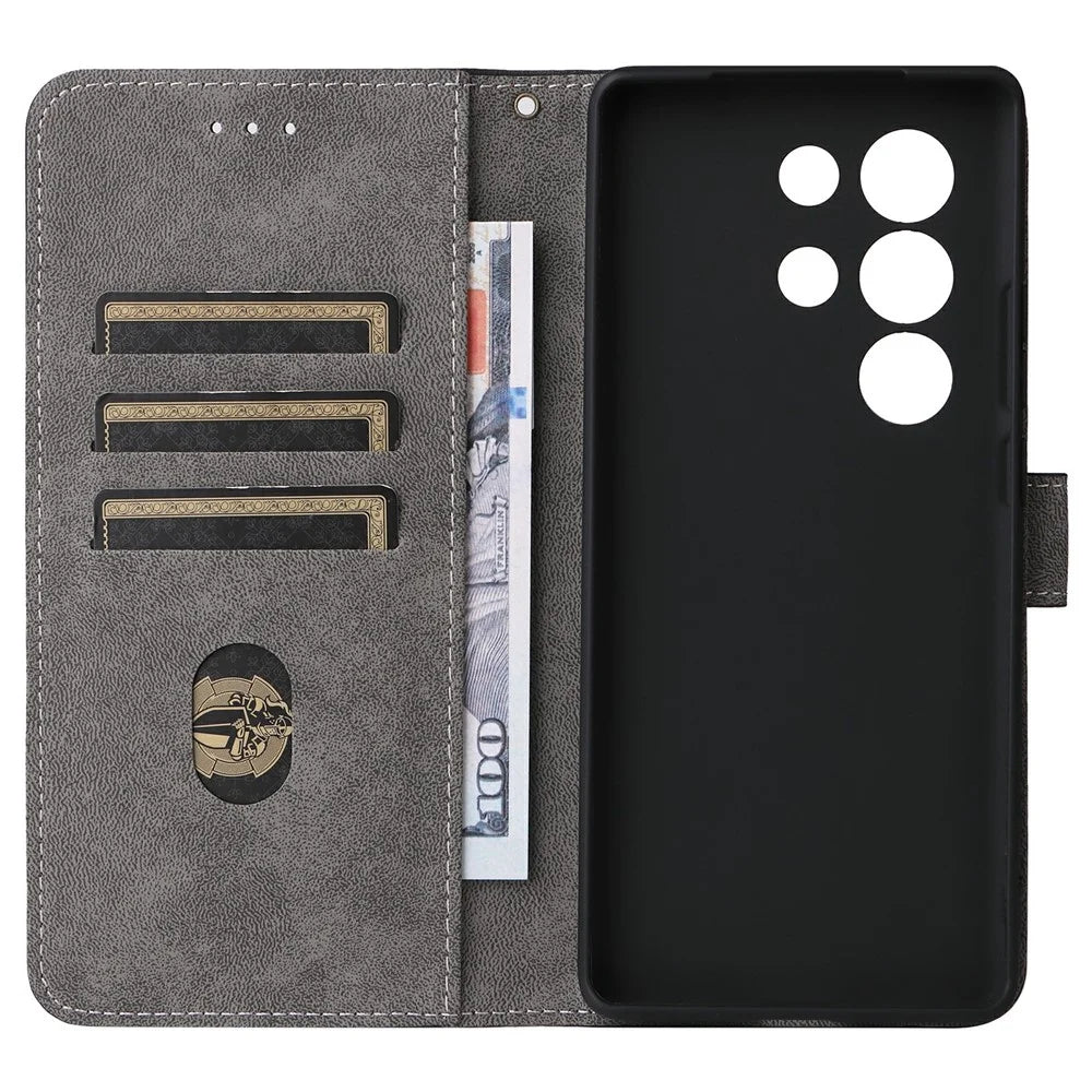 For itel S25 Ultra Wallet Case RFID Blocking PU Leather Cover Stand View - Black - 5