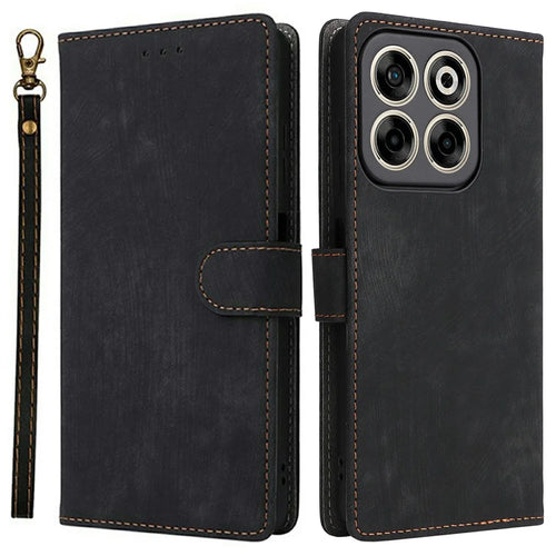 For ZTE Blade V70 / nubia V70 Wallet Case RFID Blocking PU Leather Cover Stand View - Black - 1