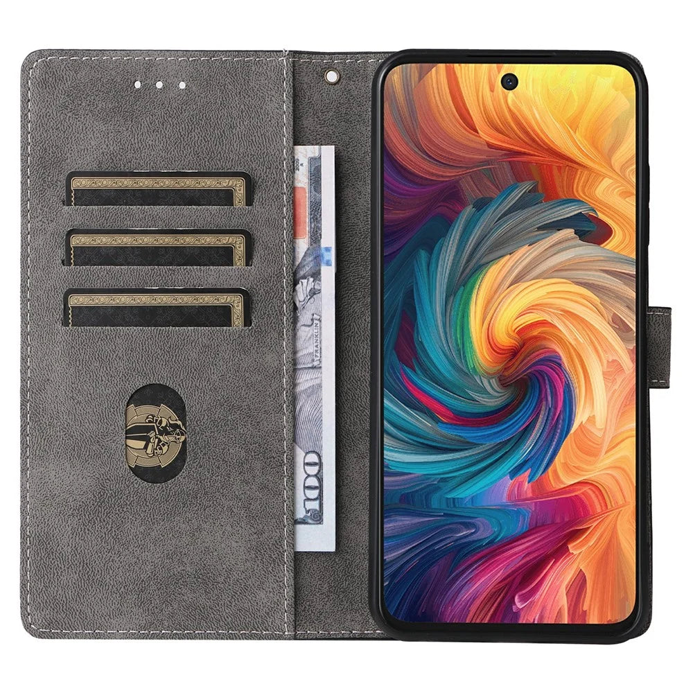 For ZTE Blade V70 / nubia V70 Wallet Case RFID Blocking PU Leather Cover Stand View - Black - 2