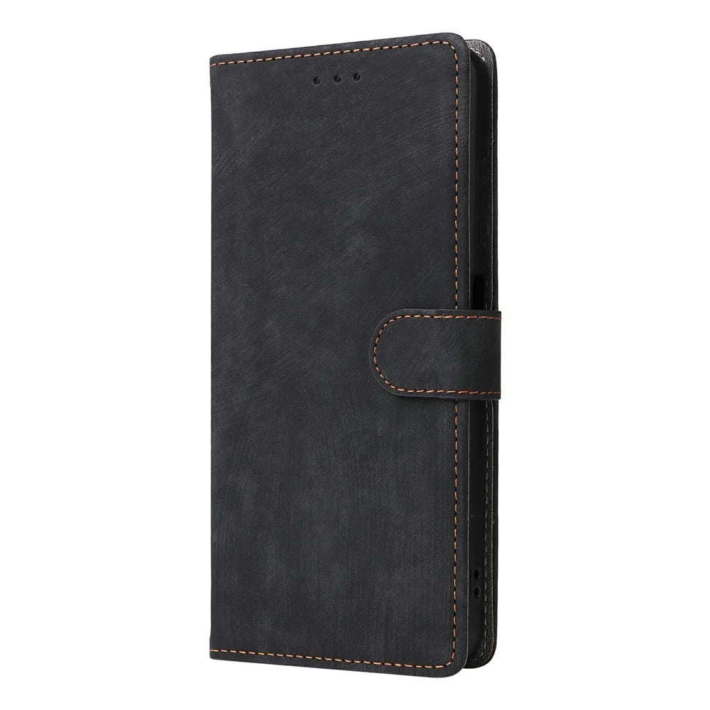 For ZTE Blade V70 / nubia V70 Wallet Case RFID Blocking PU Leather Cover Stand View - Black - 7