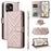 For Blackview Wave 8C Wallet Case with Shoulder / Wrist Strap Leather Phone Cover Stand - Pink - 1