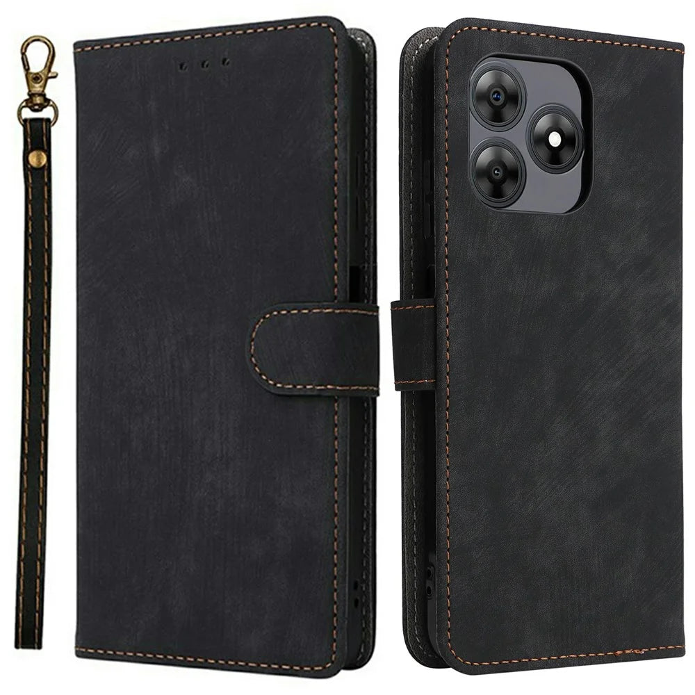 For Blackview Wave 8C Wallet Case RFID Blocking PU Leather Cover Stand View - Black - 1