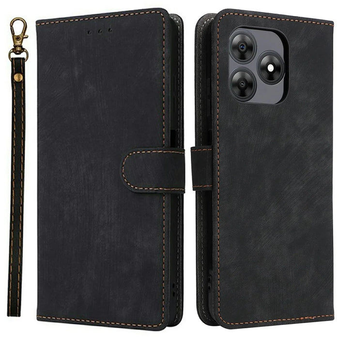 For Blackview Wave 8C Wallet Case RFID Blocking PU Leather Cover Stand View - Black - 1