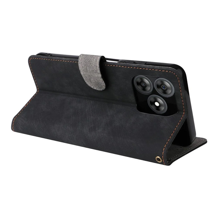 For Blackview Wave 8C Wallet Case RFID Blocking PU Leather Cover Stand View - Black - 4