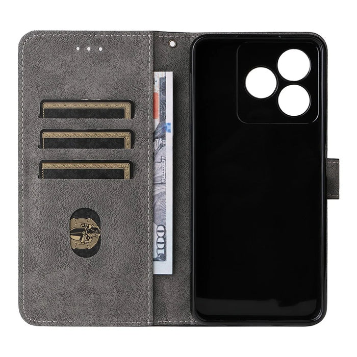 For Blackview Wave 8C Wallet Case RFID Blocking PU Leather Cover Stand View - Black - 5