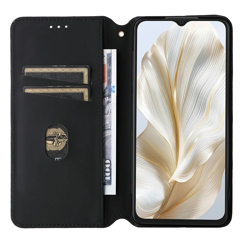 For Blackview Wave 8C Wallet Case Rhombus Imprinted Leather Phone Cover - Silver - 2