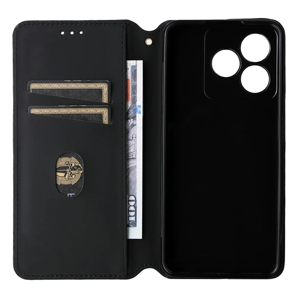 For Blackview Wave 8C Wallet Case Rhombus Imprinted Leather Phone Cover - Silver - 5