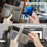 AUTSPACE For iPhone 15 Pro Case  A13 Vintage Leather Back Cover with Magnetic Detachable Card Bag - Grey - 4