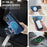 AUTSPACE For iPhone 14 Plus Case  A13 Vintage Leather Back Cover with Magnetic Detachable Card Bag - Blue - 3